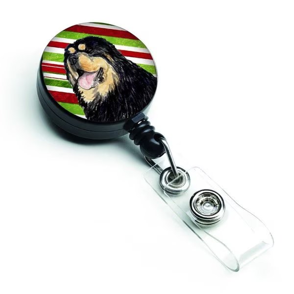 Tibetan Mastiff Candy Cane Holiday Christmas Retractable Badge Reel, Carolines Treasures, Mfr#: SS4581BR
